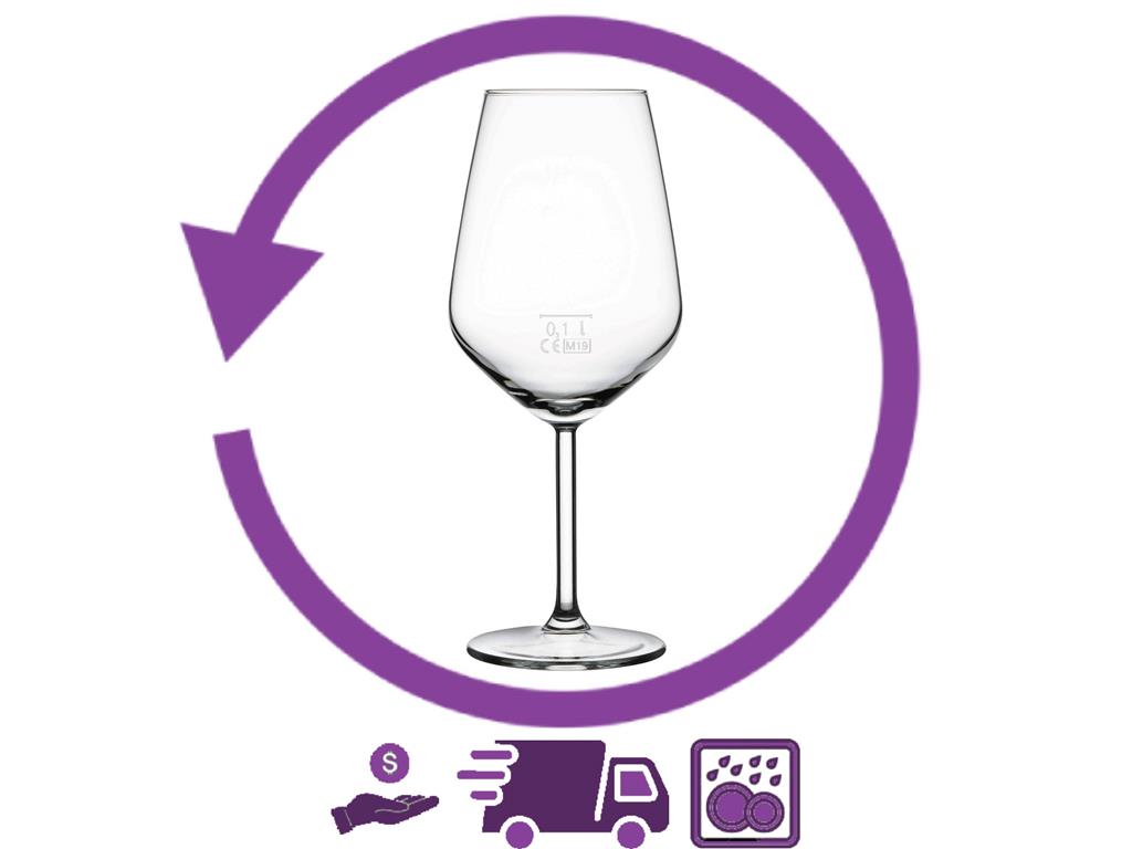 Wine glass rental / 490ml /0.1L CE/ 1day