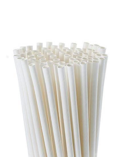 Paper Straws / 6x200mm /White/ 500pcs