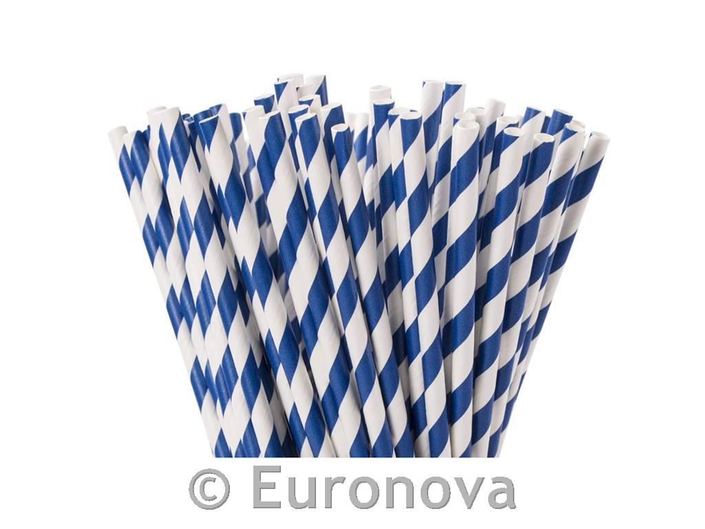 Paper Straws / 6x200mm /Blue-White/500Pc