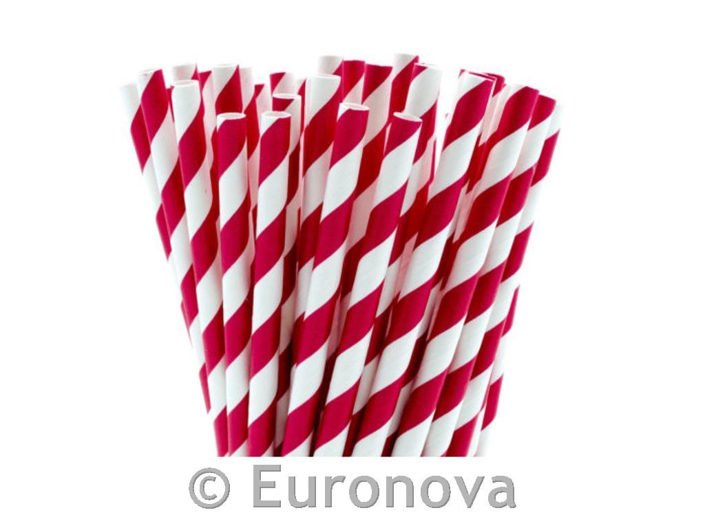 Paper Straws / 6x200mm /Red-White/500pcs