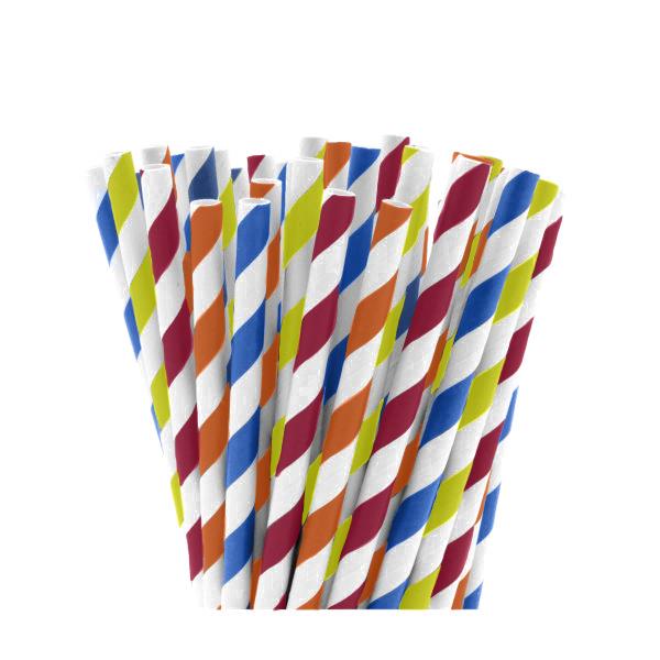 Paper Straws / 6x200mm /Mix/ 500pcs