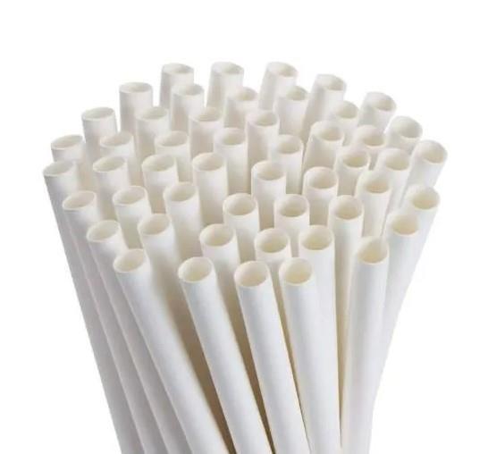 Paper Straws / 8x250mm /White/ 500pcs