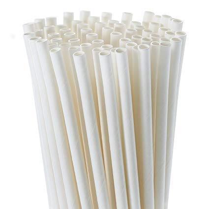 Paper Straws / 6x250mm /White/ 500pcs