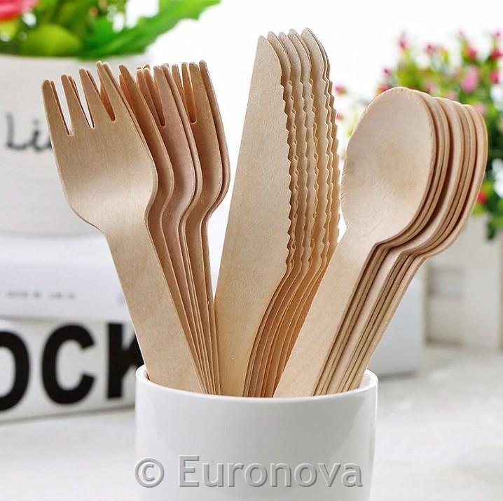Set / Wooden Cuttlery /Fork,Knife/ 250 p