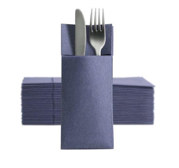 Cutlery Pocket S.Point/8x19cm/D.Blu/50Pc