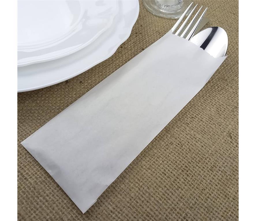 Cutlery Pocket / 23x8cm /White+P/ 1000Pc
