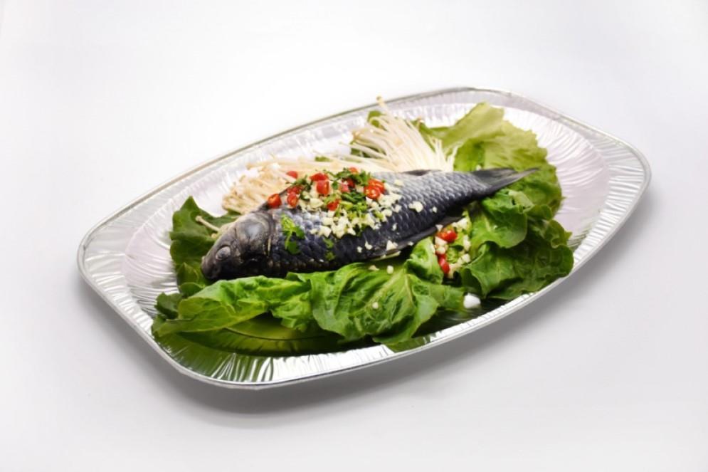 Oval aluminum tray / 43x28cm / 25pcs