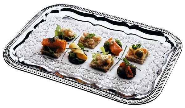 Serving tray / 53x32cm / silver / Party