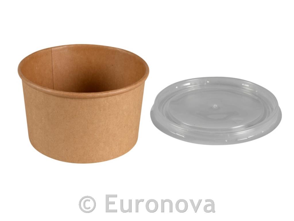 Kraft Paper Bowls / 11cm / Lid / 50pcs