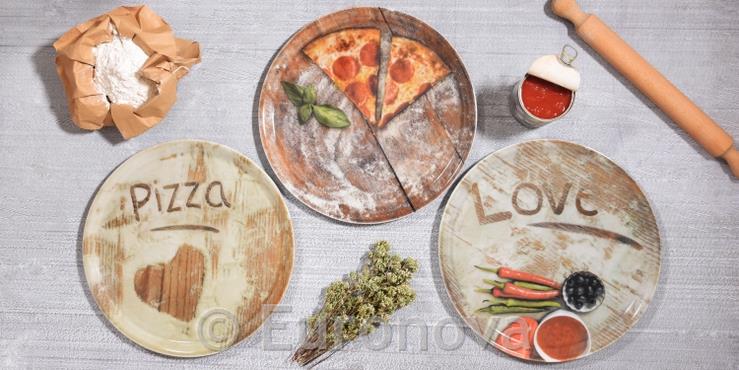 Pizza Plate Napoli / 33cm / Flour / 6pcs