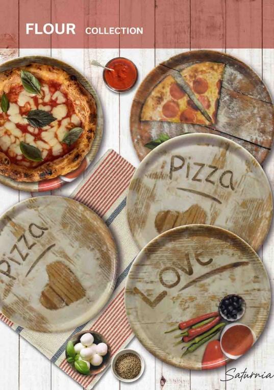 Pizza Plate Napoli / 33cm / Flour / 6pcs