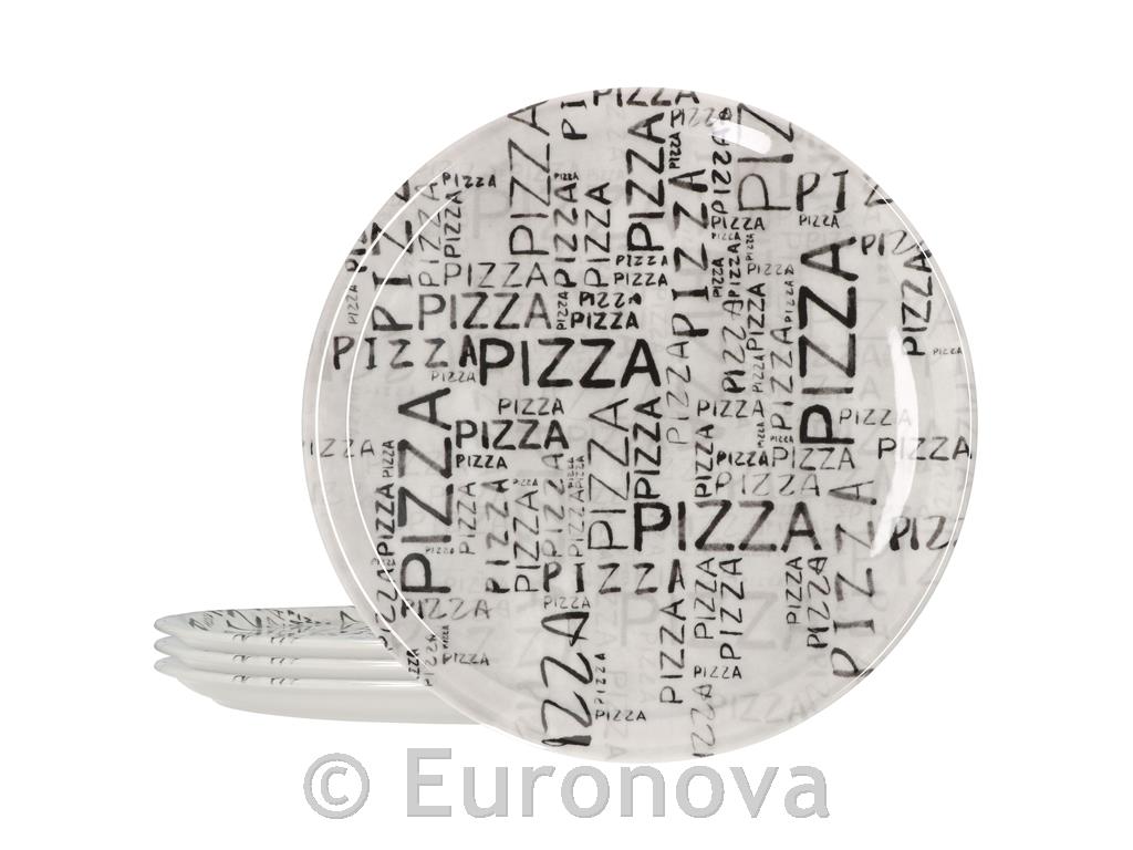 Pizza Plate Napoli / 33cm / W&B / 6 pcs