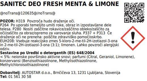 Deo Fresh / 750ml / Mint&Lemon Fragrance