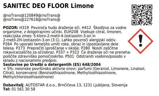 Deo Floor / 5L / Lemon Surface Cleaner