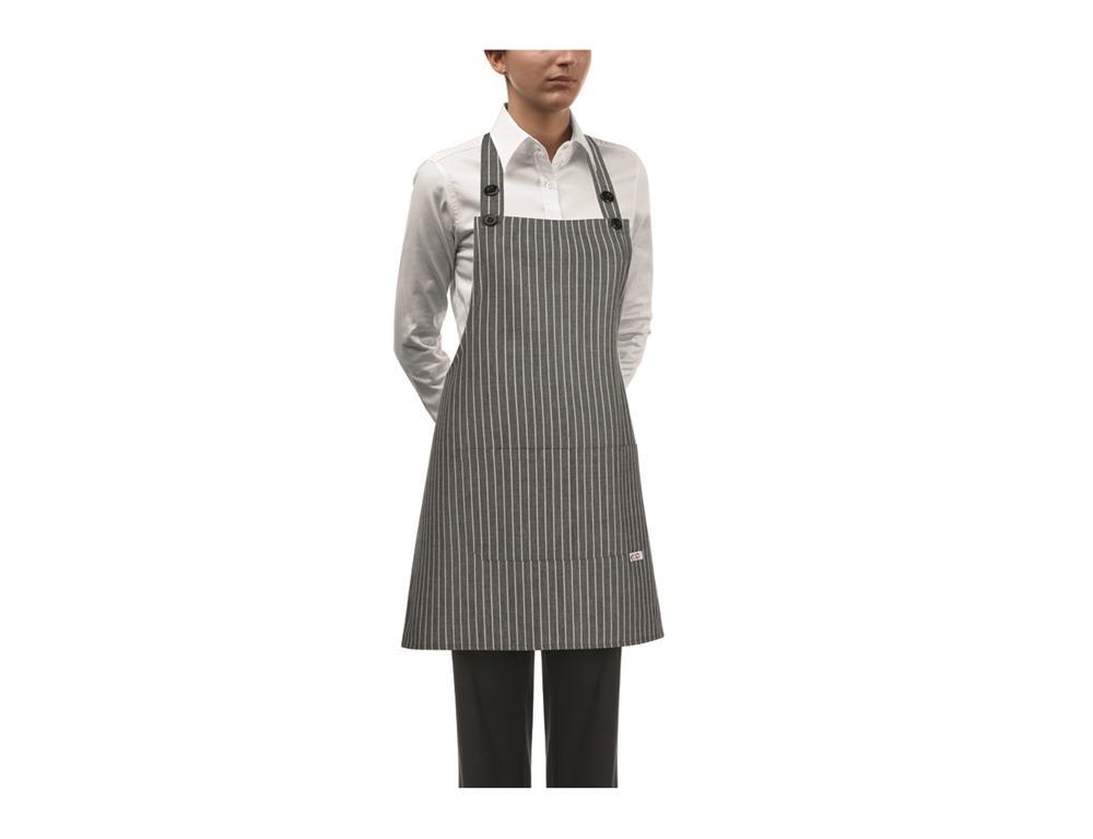Apron Woman / 70x70cm / Gray Striped / 2