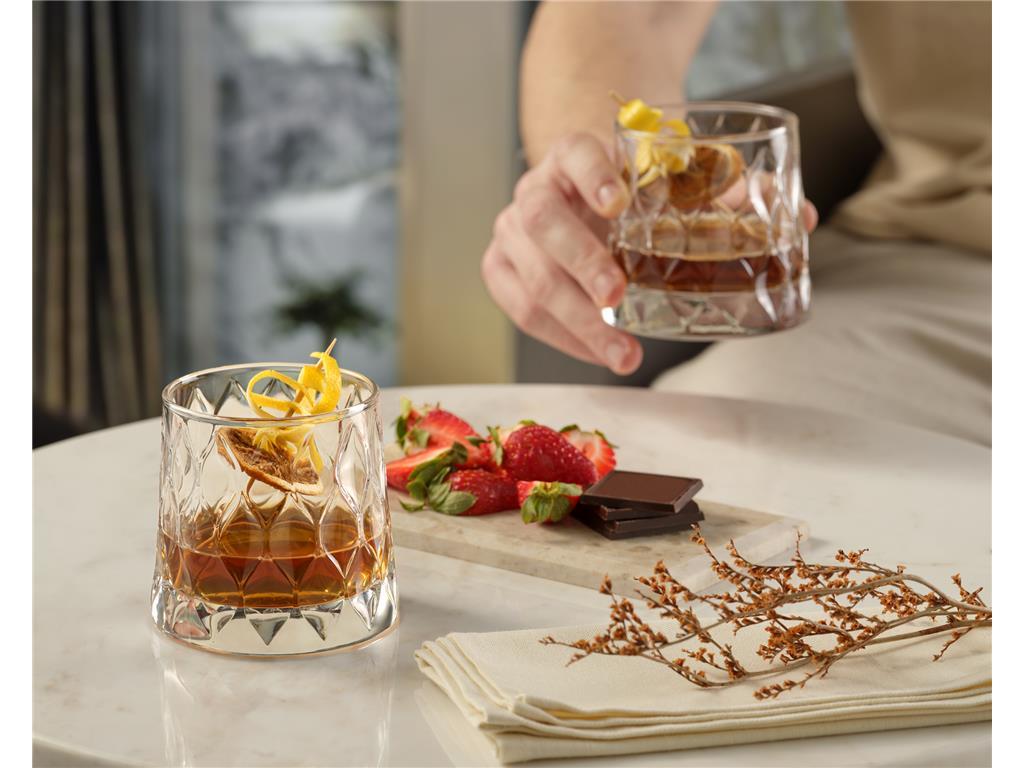 Leafy Lowball Glass / 30cl / 4pcs