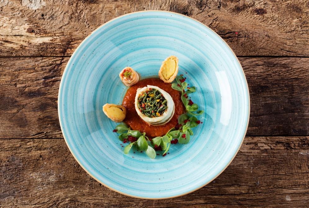 Aqua Deep Plate Bloom / 23cm / 6pcs