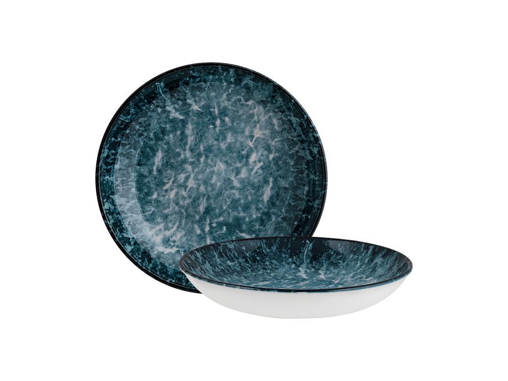 Sepia Deep Plate Bloom / 23cm / 6pcs