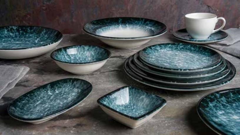 Sepia Deep Plate Bloom / 23cm / 6pcs