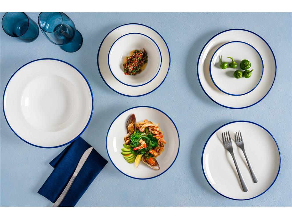 Linea Blue Deep Plate / 24cm / 6pcs