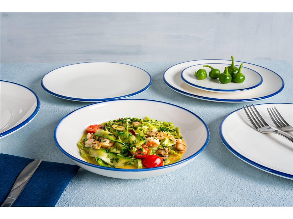 Linea Blue Deep Plate / 24cm / 6pcs