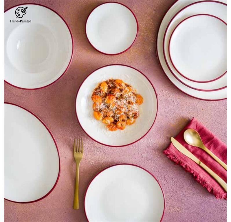 Linea Burgundy Deep Plate / 23cm / 6pcs