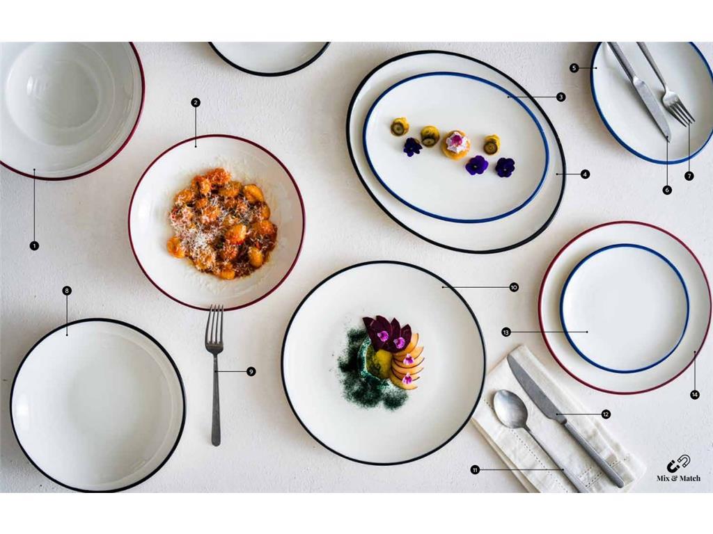 Linea Burgundy Deep Plate / 23cm / 6pcs
