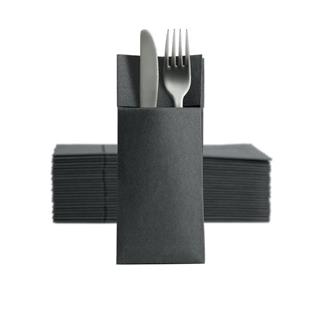 Cutlery Pocket S.Point/8x19cm/Black/50Pc