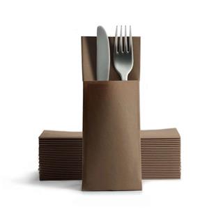 Cutlery Pocket Airlaid / Brown / 50pcs