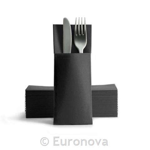 Cutlery Pocket Airlaid / Black / 50pcs