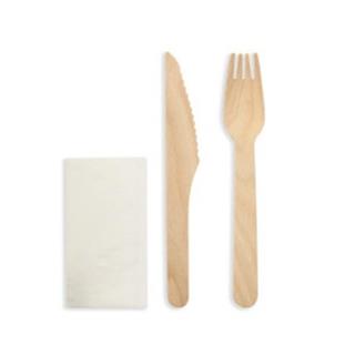 Set / Wooden Cuttlery /Fork,Knife/ 100Pc